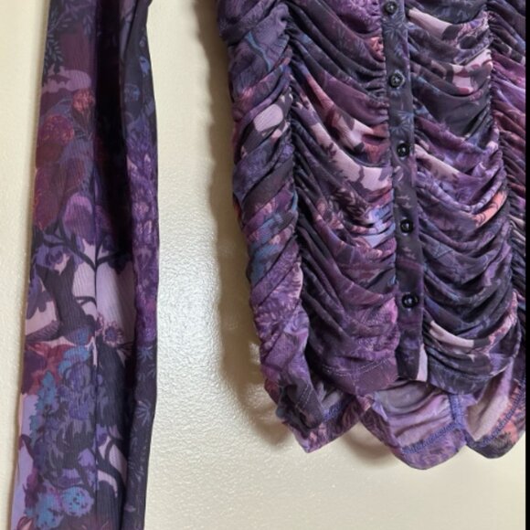 BNWT! Pilcro Collared Mesh Buttondown Shirt - Picture 2 of 8